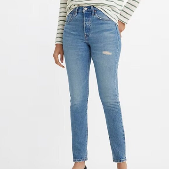 Levi’s 501 skinny button fly size 26 XX premium line leather tag chic modern - Picture 2 of 14